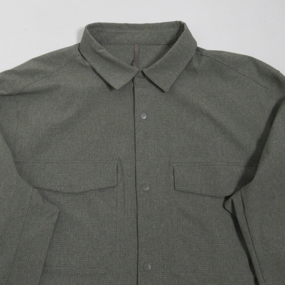 Lululemon Men's Airing Easy Overshirt Heatherd Medium Olive Size L - Picture 2 of 12